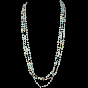 Ammonite and Hematite Semi-Precious 36” Beaded Necklaces | NWT